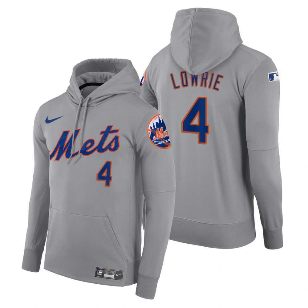 Men New York Mets 4 Lowrie gray road hoodie 2021 MLB Nike Jerseys Men New York Mets 4 Lowrie gray road hoodie 2021 MLB Nike Jerseys